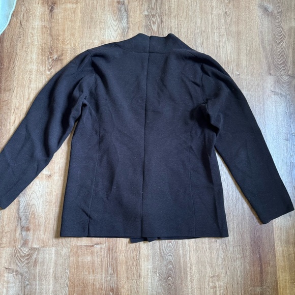 EILEEN FISHER Open-Front drape Wool Cardigan Brown L - Picture 5 of 6